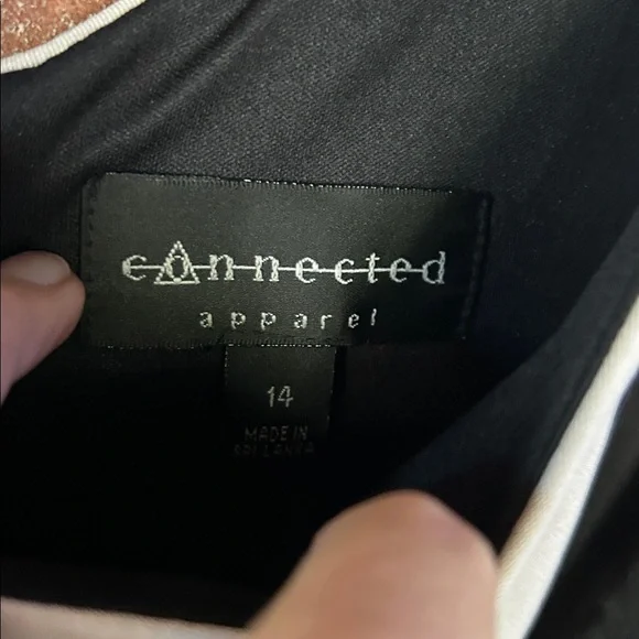 Connected Apparel Black Dress with White Trim EUC, Sleeveless with pockets - Picture 5 of 5